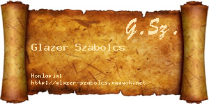 Glazer Szabolcs névjegykártya